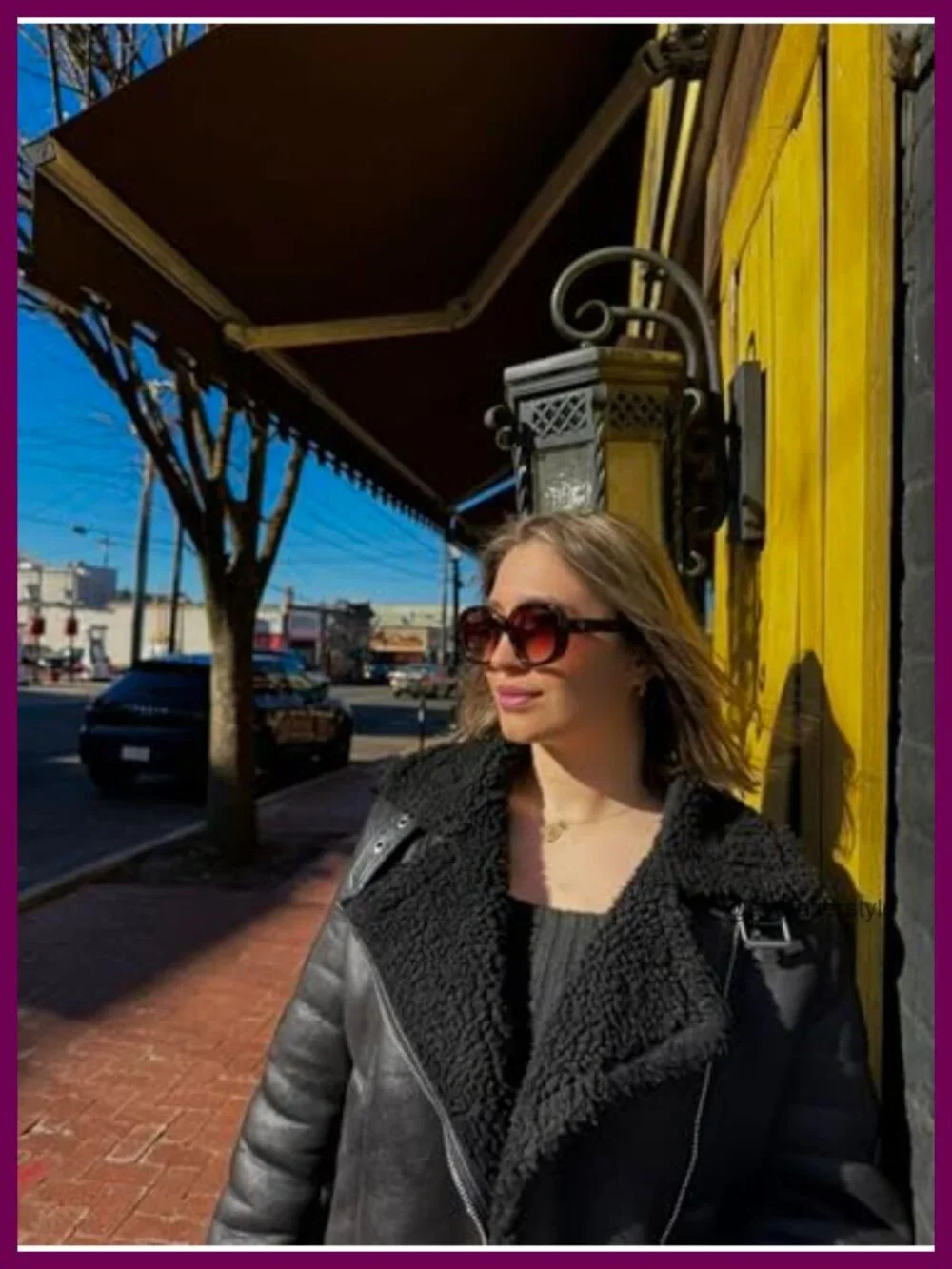 Oversized Square Sunglasses for Women TR90 Frame UV400 Blue Light Protection